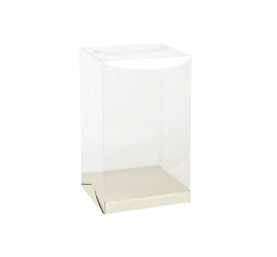 Κουτί διάφανο με βάση λευκό δέρμα 25x25x30 εκ