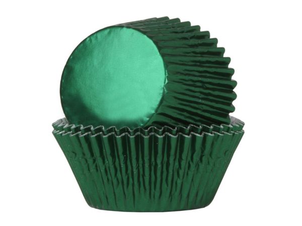 Θήκες ψησίματος για Cupcakes μεταλλικό πράσινο 50 χιλ. 24 τεμ.