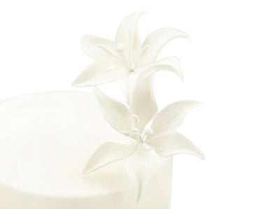 Λουλούδι από ζαχαρόπαστα λευκό λίλιουμ - Tiger Lily White - 2 τεμάχια