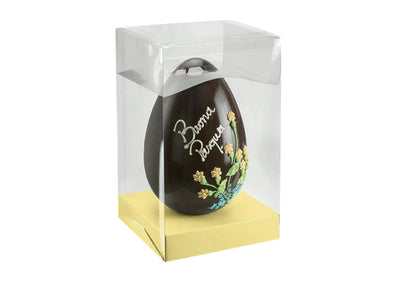 Κουτί διάφανο με βάση για σοκολατένιο αυγό - λευκό δέρμα 21 x 21 x 25 εκ.