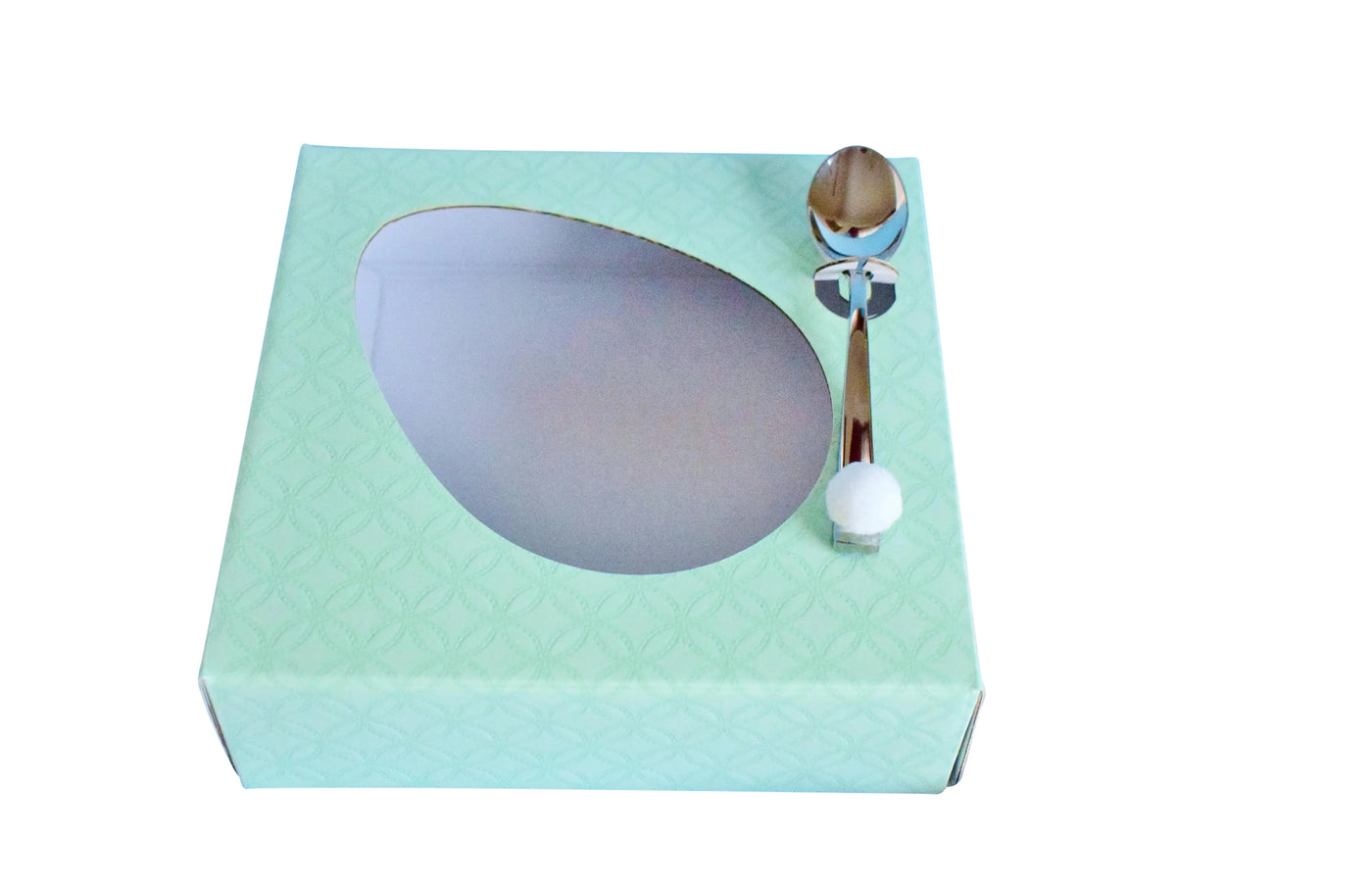 Κουτάκι για μισό σοκολατένιο αυγό με διάφανο καπάκι και βάση πράσινη - Μέντα