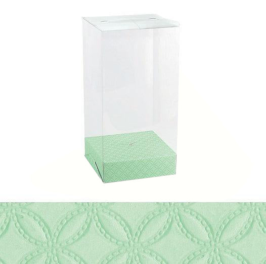 Κουτί διάφανο με βάση για σοκολατένιο αυγό - απαλό πράσινο μέντα 15 x 15 x 30 εκ