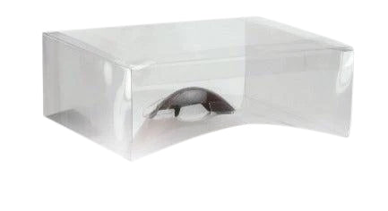Κουτί διάφανο με βάση για μεγάλο σοκολατένιο αυγό - λευκό δέρμα 25 x 25 x 30 εκ