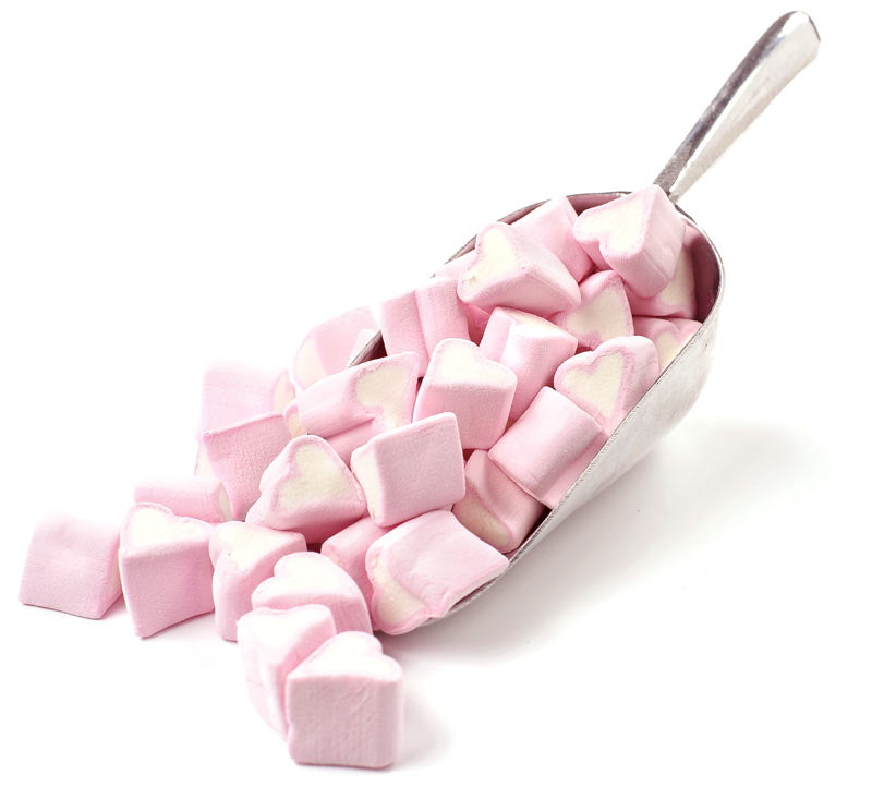 Mini marshmallows Λευκές και ροζ καρδούλες 100 γρ.