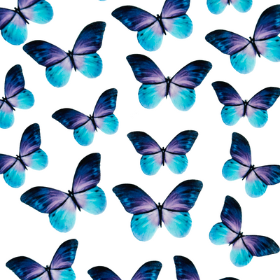 Βρώσιμες πεταλούδες μωβ και γαλάζιες 24 τεμ