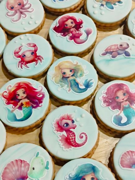 Edible wafer paper designs Mermaids Set 2, 26 pcs.