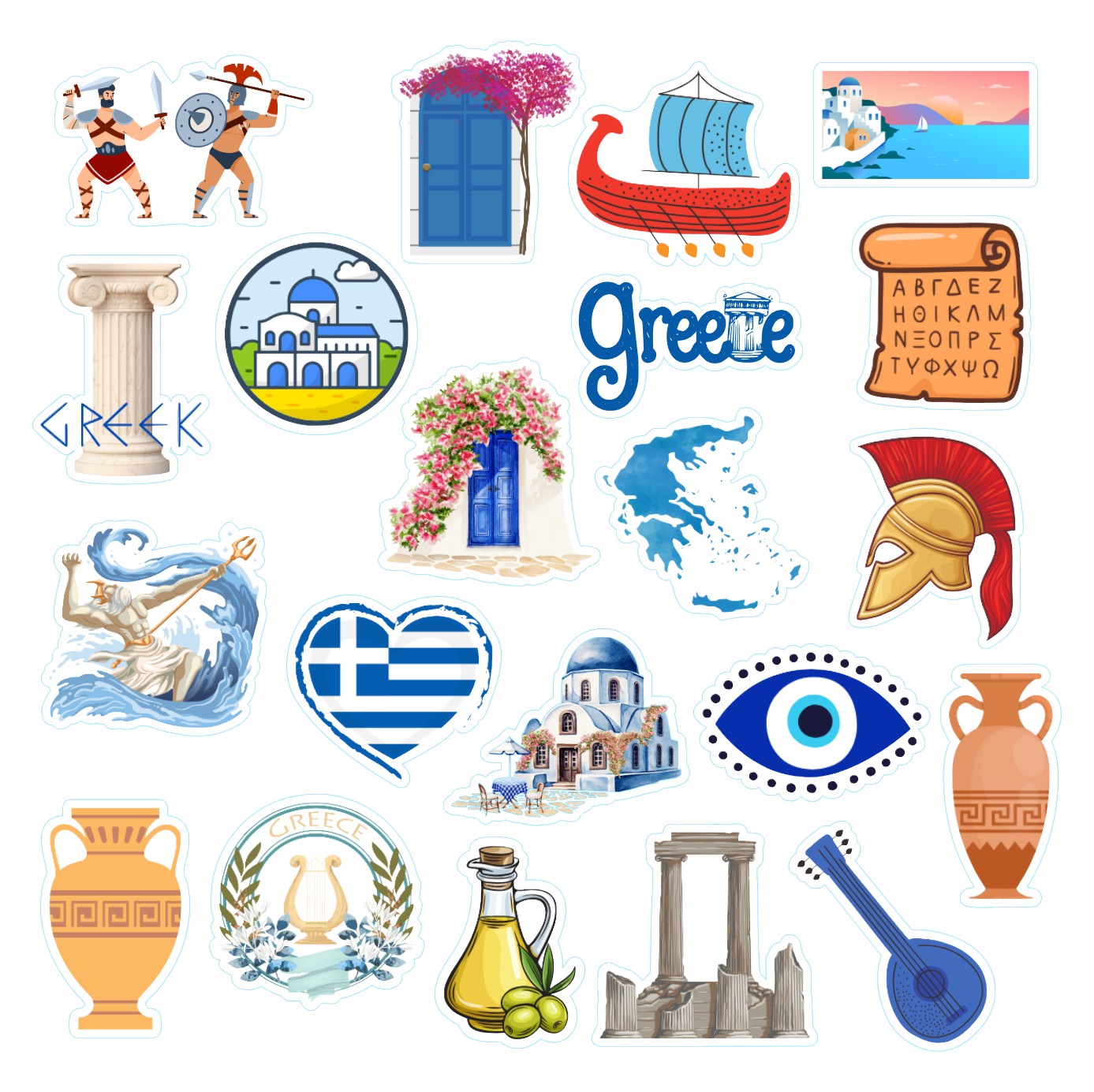 Βρώσιμα σχέδια Καλοκαίρι στην Ελλάδα 1 σετ 21 τεμ.