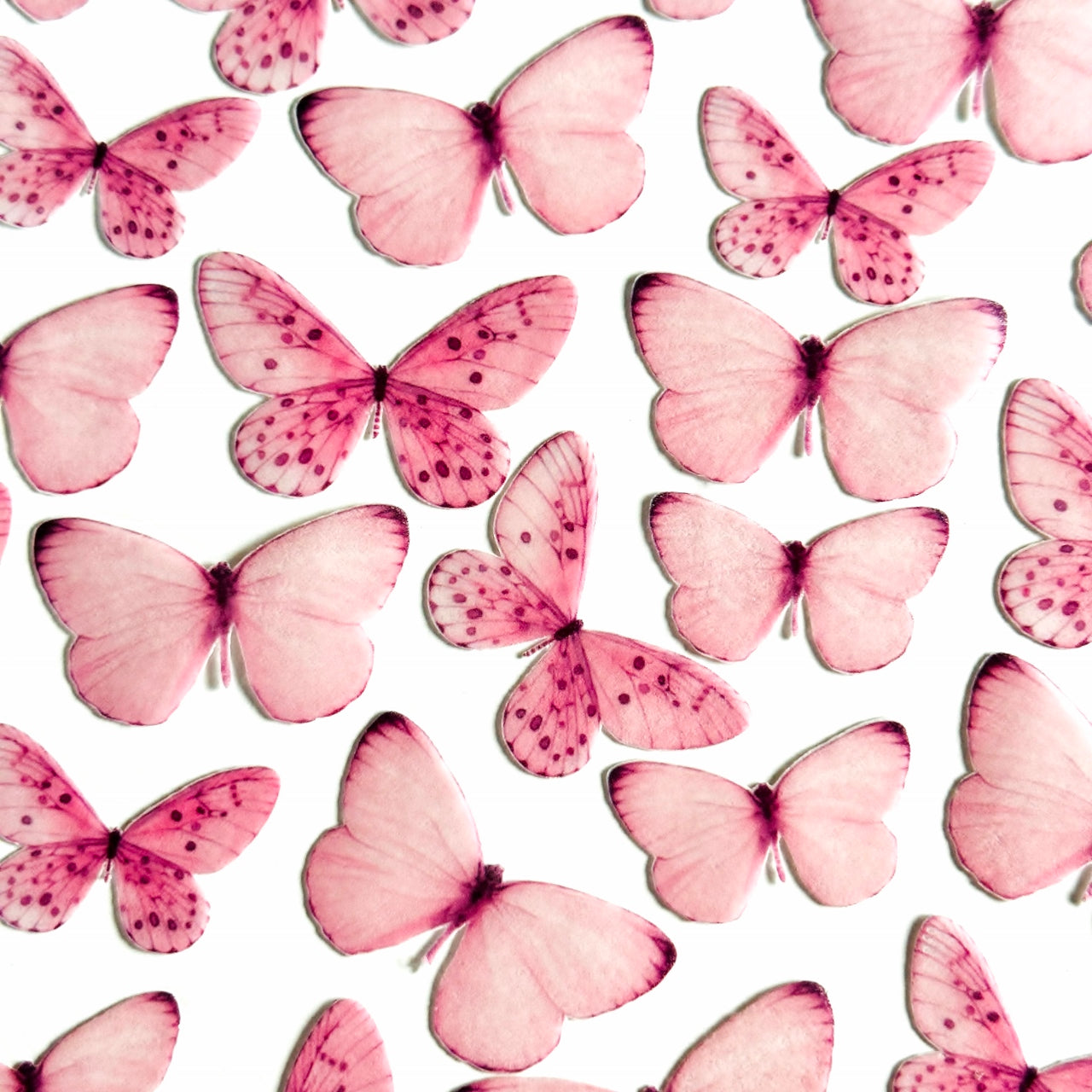 Βρώσιμες πεταλούδες ροζ 36 τεμ.