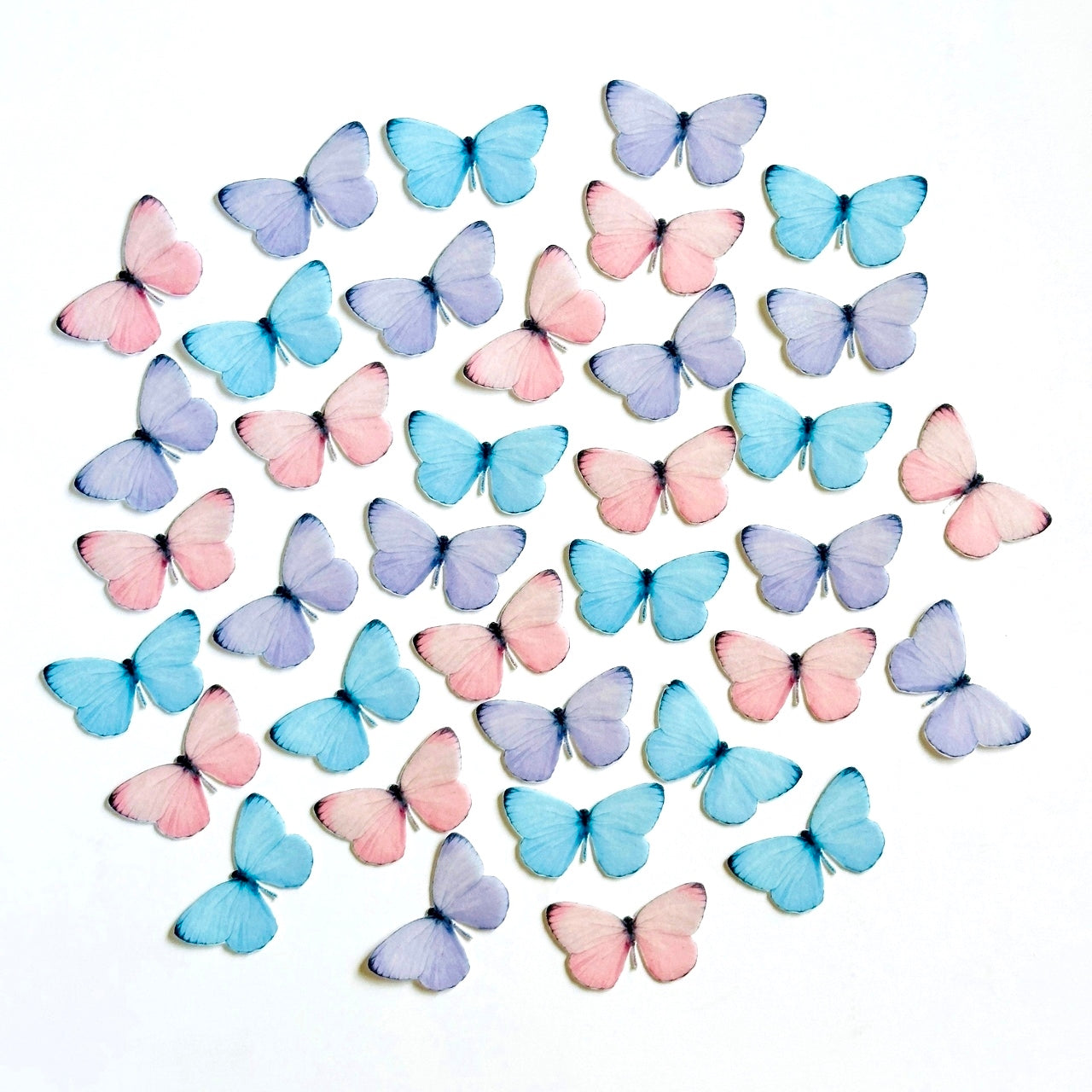 Βρώσιμες πεταλούδες παστέλ χρώματα 36 τεμ.