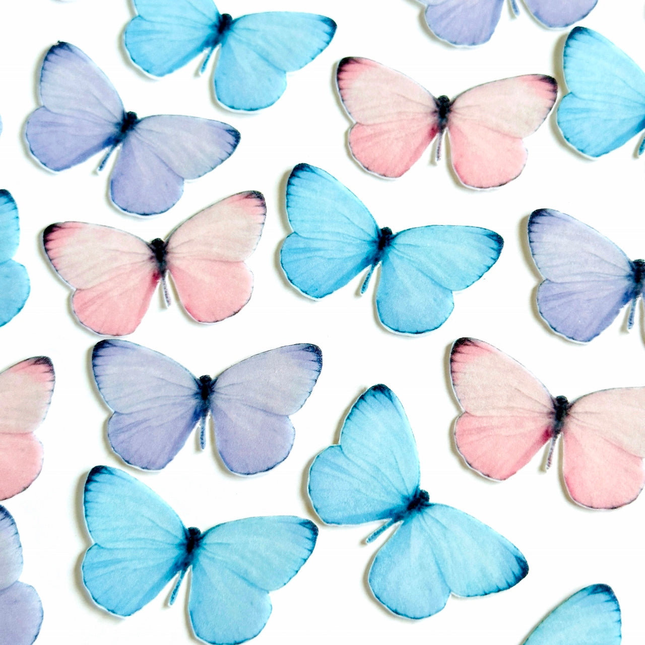 Βρώσιμες πεταλούδες παστέλ χρώματα 36 τεμ.