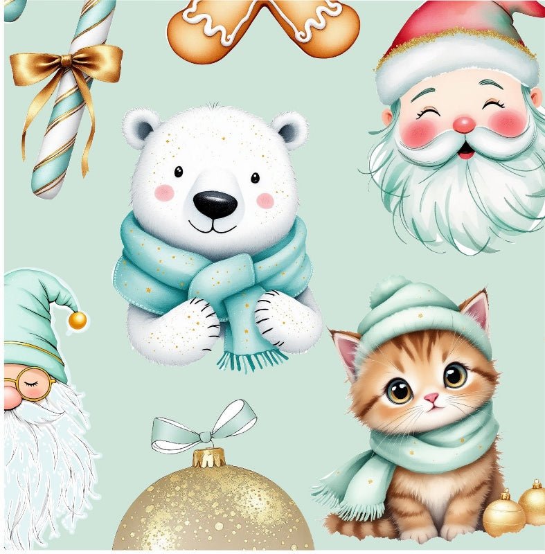 Βρώσιμα σχέδια σετ Mint & Gold Christmas 27 τεμ. - Made by Lenka Sweet Dreams - Lenka Sweet Dreams