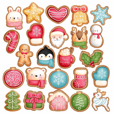 Βρώσιμα σχέδια σετ Christmas cookies 24 τεμ.