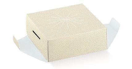 Κουτί διάφανο με βάση για σοκολατένιο αυγό - λευκό δέρμα 21x21x20.