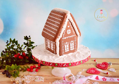 Κουπάτ σετ με στένσιλ για σπιτάκι gingerbread. - Made by Lenka Sweet Dreams - Lenka Sweet Dreams