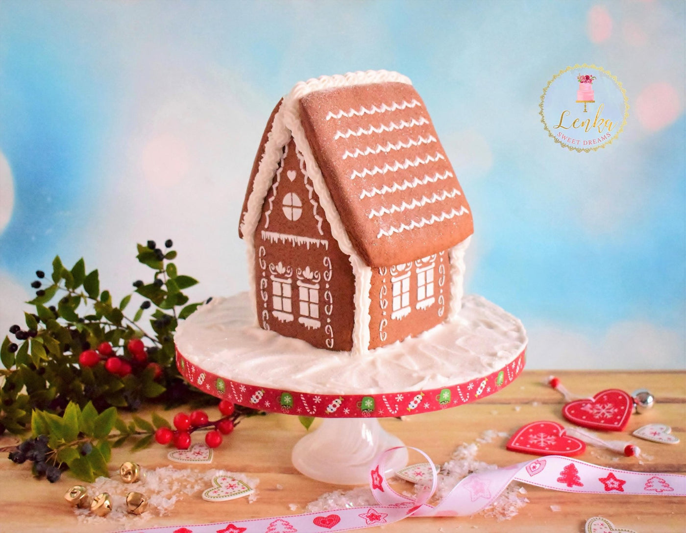 Κουπάτ σετ με στένσιλ για σπιτάκι gingerbread. - Made by Lenka Sweet Dreams - Lenka Sweet Dreams