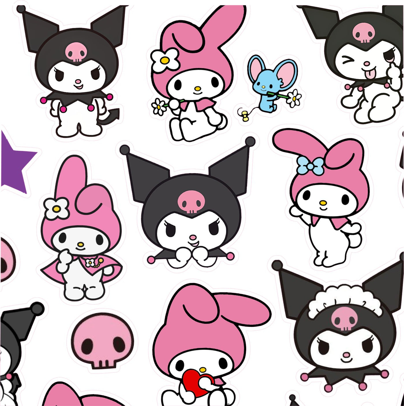 Βρώσιμα σχέδια Kuromi και Melody σετ 32 τεμ.