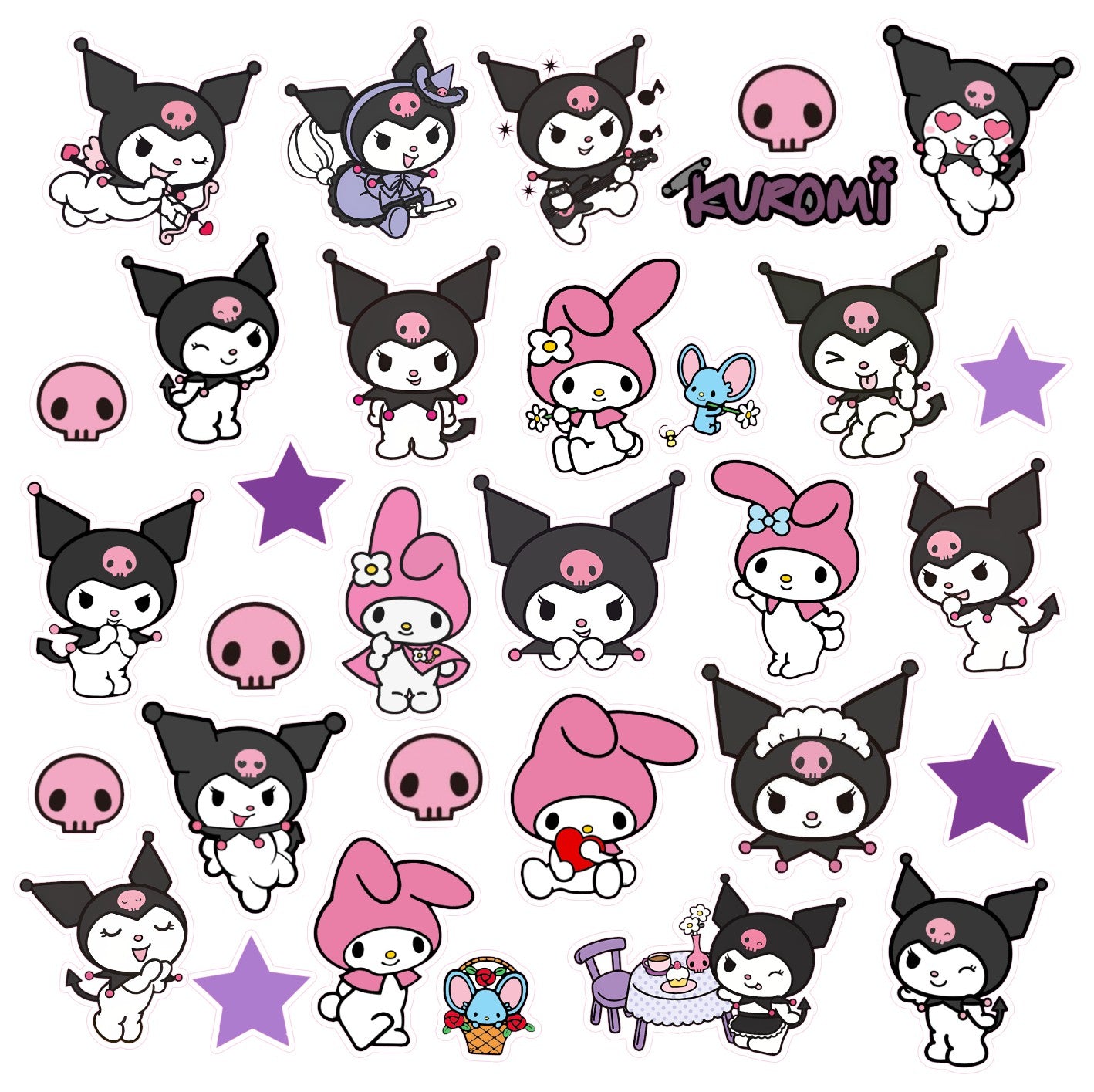 Βρώσιμα σχέδια Kuromi και Melody σετ 32 τεμ.