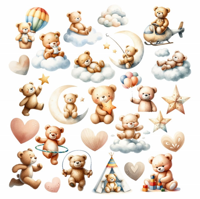 Βρώσιμα σχέδια σετ Lovely bears 26 τεμ.