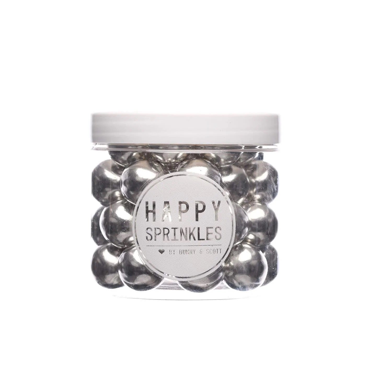 Μεγάλες πέρλες με σοκολάτα Silver choco xxl Happy sprinkles130 γρ. - Happy Sprinkles - Lenka Sweet Dreams