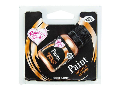 Μπρονζέ μεταλλικό χρώμα ζωγραφικής Rainbow Dust RD Metallic Food Paint Copper 25ml - Lenka Sweet Dreams - Lenka Sweet Dreams