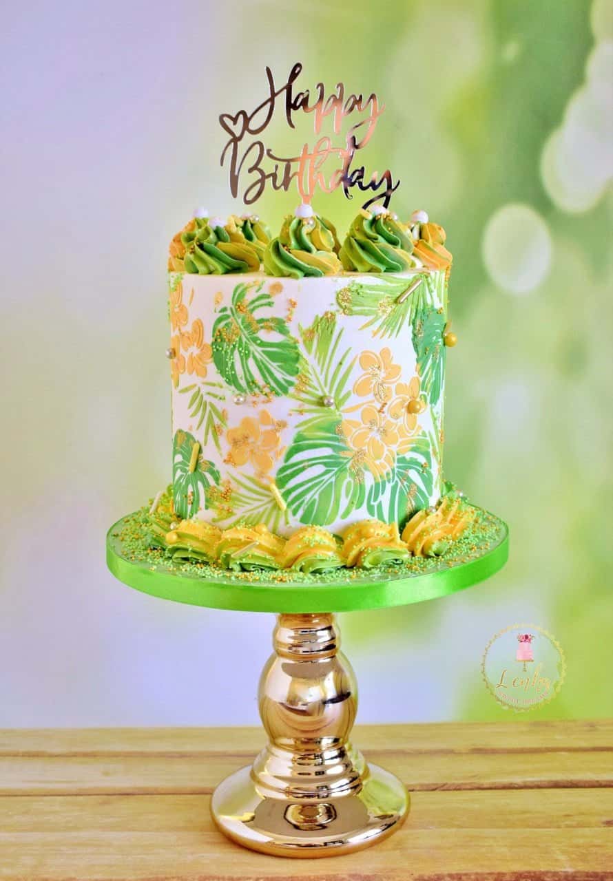 Topper τούρτας Happy Birthday χρυσό καθρέφτης - Lenka Sweet Dreams - Lenka Sweet Dreams