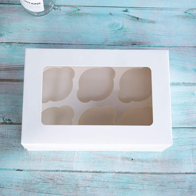 Λευκό Κουτί για 6 Cupcakes - Muffins με παράθυρο - Lenka Sweet Dreams