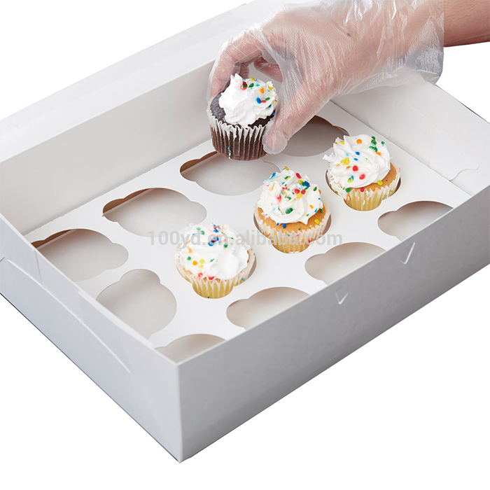 Λευκό Κουτί για 12 Cupcakes - Muffins με παράθυρο - Lenka Sweet Dreams