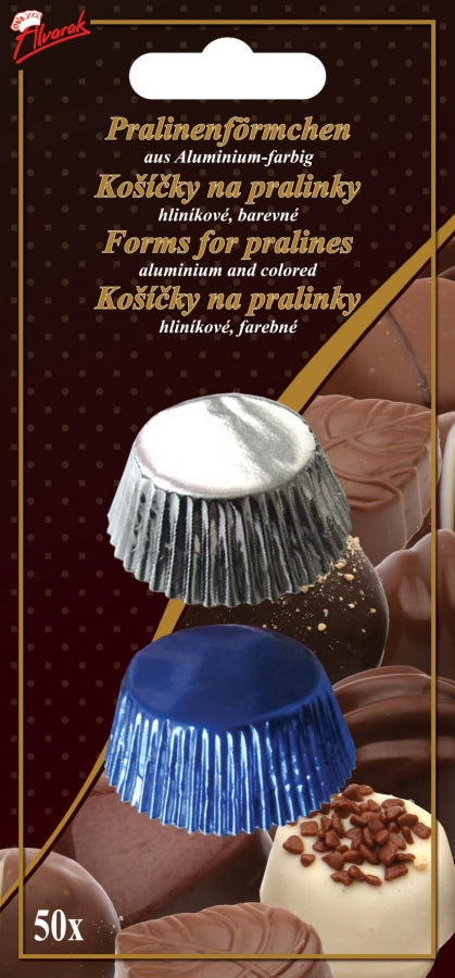 Κυπελάκια αλουμινίου για σοκολατάκια ασημί και μπλε 30χιλ. 50 τεμ. - Lenka Sweet Dreams
