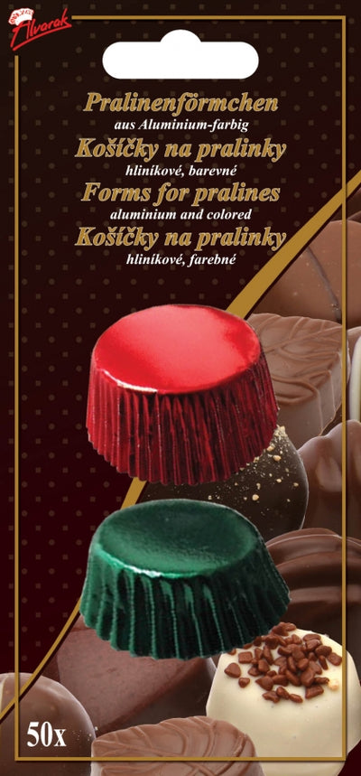 Κυπελάκια αλουμινίου για σοκολατάκια πράσινα και κόκκινα 30χιλ. 50 τεμ. - Lenka Sweet Dreams