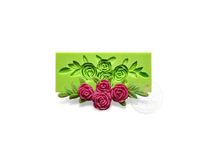 Καλούπι σιλικόνης 4 τριαντάφυλλα με φύλλα - Lenka Sweet Dreams