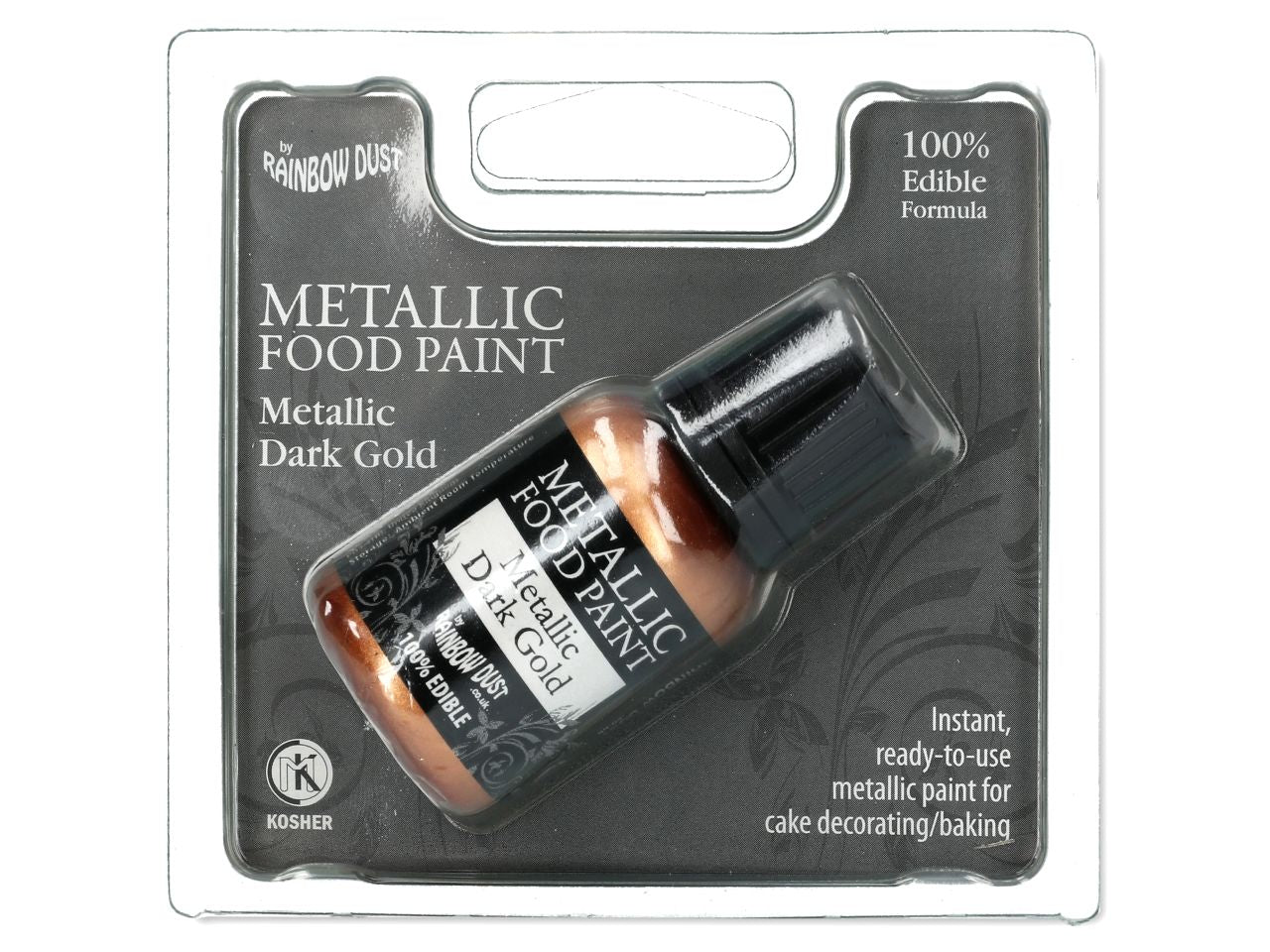 Χρυσό σκούρο μεταλλικό χρώμα ζωγραφικής Rainbow Dust RD Metallic Food Paint Dark Gold 25ml