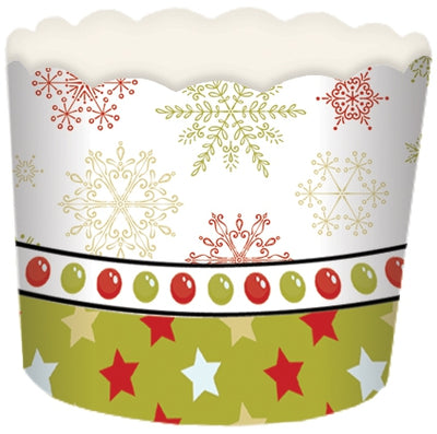 Θήκες Ψησίματος Cupcake χρωματιστές με χιονονιφάδες και αστεράκια 24τεμ - Lenka Sweet Dreams