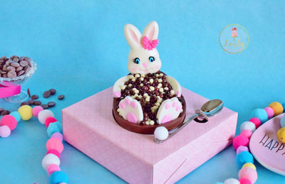Κουτάκι για μισό σοκολατένιο αυγό με διάφανο καπάκι και Ροζ βάση - Lenka Sweet Dreams