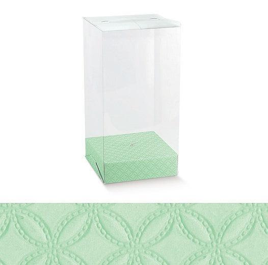 Κουτί διάφανο με βάση για σοκολατένιο αυγό - απαλό πράσινο μέντα 15 x 15 x 30 εκ - Lenka Sweet Dreams