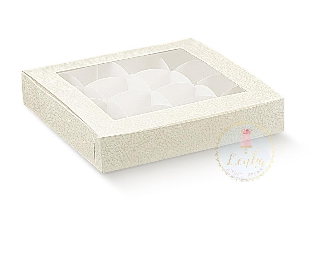 Κουτί (λευκό δέρμα) με παράθυρο και λευκό ένθετο - Lenka Sweet Dreams