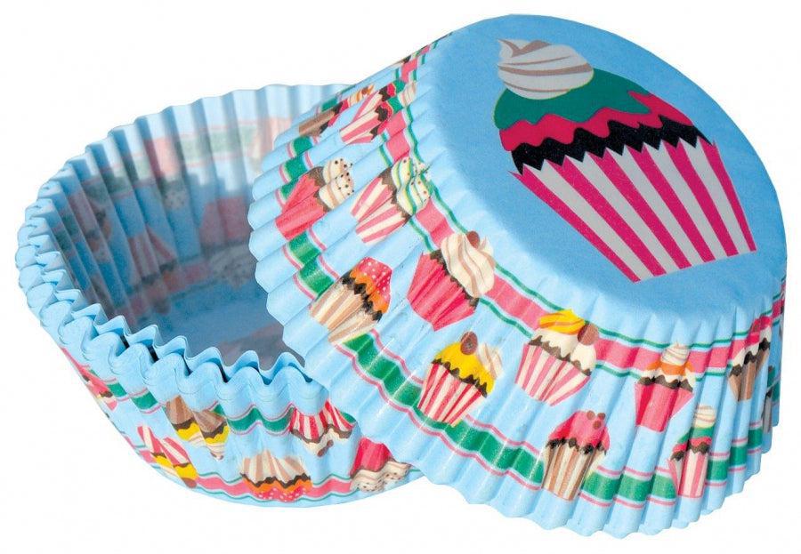 Θήκες ψησίματος για Cupcakes γαλάζιες με σχέδιο cupcakes 50τεμ - Lenka Sweet Dreams